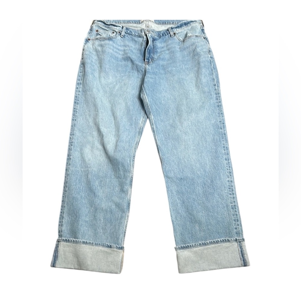 Abercrombie and fitch the baggy low rise Light Blue Denim Jeans 33-16